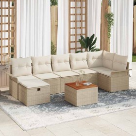 Conjunto de sofá de jardín 8 pcs Beige ratán sintético en Sofás de exterior | Comprar online en Foru.es