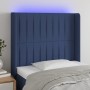 Cabecero con LED de tela azul 93x16x118/128 cm de vidaXL, Cabeceros y pies de cama - Ref: Foro24-3124274, Precio: 76,74 €, De...