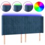 Cabecero con LED de terciopelo azul oscuro 203x16x118/128 cm de vidaXL, Cabeceros y pies de cama - Ref: Foro24-3124356, Preci...