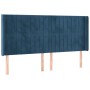 Cabecero con LED de terciopelo azul oscuro 203x16x118/128 cm de vidaXL, Cabeceros y pies de cama - Ref: Foro24-3124356, Preci...