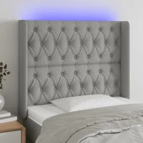 Cabecero con LED de tela gris claro 93x16x118/128 cm de vidaXL, Cabeceros y pies de cama - Ref: Foro24-3124366, Precio: 77,94...