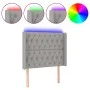 Hellgraues Stoffkopfteil mit LED 93x16x118/128 cm von vidaXL, Kopf- und Fußteile - Ref: Foro24-3124366, Preis: 77,94 €, Rabat...