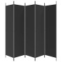 Biombo divisor de 5 paneles de tela negro 250x200 cm de vidaXL, Divisores de ambientes - Ref: Foro24-350189, Precio: 40,64 €,...