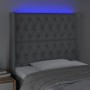 Cabecero con LED de tela gris claro 93x16x118/128 cm de vidaXL, Cabeceros y pies de cama - Ref: Foro24-3124366, Precio: 76,70...