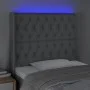 Hellgraues Stoffkopfteil mit LED 93x16x118/128 cm von vidaXL, Kopf- und Fußteile - Ref: Foro24-3124366, Preis: 77,94 €, Rabat...