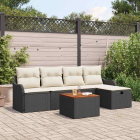 Conjunto de sofás de jardín 6 pcs Negro ratán sintético en Sofás de exterior | Comprar online en Foru.es