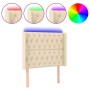Cabecero con LED de tela color crema 93x16x118/128 cm de vidaXL, Cabeceros y pies de cama - Ref: Foro24-3124371, Precio: 104,...