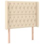 Cabecero con LED de tela color crema 93x16x118/128 cm de vidaXL, Cabeceros y pies de cama - Ref: Foro24-3124371, Precio: 104,...