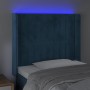 Cabecero con LED de terciopelo azul oscuro 93x16x118/128 cm de vidaXL, Cabeceros y pies de cama - Ref: Foro24-3124326, Precio...