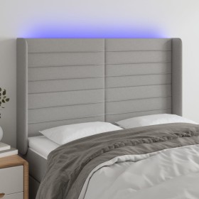 Cabecero con LED de tela gris claro 147x16x118/128 cm de vidaXL, Cabeceros y pies de cama - Ref: Foro24-3124186, Precio: 136,...