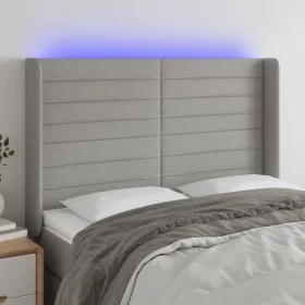 Cabecero con LED de tela gris claro 147x16x118/128 cm de vidaXL, Cabeceros y pies de cama - Ref: Foro24-3124186, Precio: 133,...