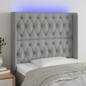 Cabecero con LED de tela gris claro 103x16x118/128 cm de vidaXL, Cabeceros y pies de cama - Ref: Foro24-3124374, Precio: 81,7...