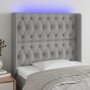 Cabecero con LED de tela gris claro 103x16x118/128 cm de vidaXL, Cabeceros y pies de cama - Ref: Foro24-3124374, Precio: 80,2...
