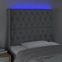 Cabecero con LED de tela gris claro 103x16x118/128 cm de vidaXL, Cabeceros y pies de cama - Ref: Foro24-3124374, Precio: 80,2...