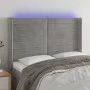 Hellgraues Samtkopfteil mit LED 147x16x118/128 cm von vidaXL, Kopf- und Fußteile - Ref: Foro24-3124236, Preis: 107,67 €, Raba...
