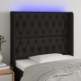Cabecero con LED de tela negro 103x16x118/128 cm de vidaXL, Cabeceros y pies de cama - Ref: Foro24-3124376, Precio: 96,93 €, ...