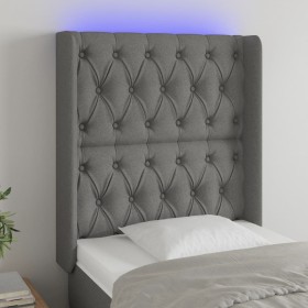 Cabecero con LED de tela gris oscuro 83x16x118/128 cm de vidaXL, Cabeceros y pies de cama - Ref: Foro24-3124359, Precio: 88,8...