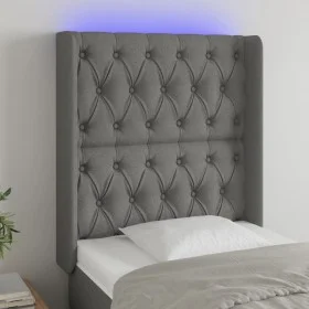Dark gray fabric headboard with LED 83x16x118/128 cm by vidaXL, Headboards and footboards - Ref: Foro24-3124359, Price: 90,34...