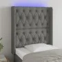 Dark gray fabric headboard with LED 83x16x118/128 cm by vidaXL, Headboards and footboards - Ref: Foro24-3124359, Price: 90,34...