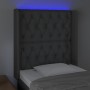 Cabecero con LED de tela gris oscuro 83x16x118/128 cm de vidaXL, Cabeceros y pies de cama - Ref: Foro24-3124359, Precio: 88,8...