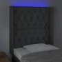 Dark gray fabric headboard with LED 83x16x118/128 cm by vidaXL, Headboards and footboards - Ref: Foro24-3124359, Price: 90,34...
