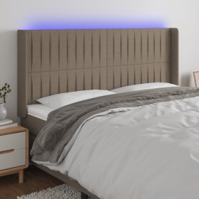 Cabecero con LED de tela gris taupe 183x16x118/128 cm de vidaXL, Cabeceros y pies de cama - Ref: Foro24-3124304, Precio: 134,...