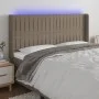 Taupe gray fabric headboard with LED 183x16x118/128 cm by vidaXL, Headboards and footboards - Ref: Foro24-3124304, Price: 127...