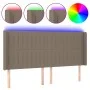 Taupegraues Stoffkopfteil mit LED 183x16x118/128 cm von vidaXL, Kopf- und Fußteile - Ref: Foro24-3124304, Preis: 127,45 €, Ra...