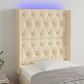Cabecero con LED de tela color crema 83x16x118/128 cm de vidaXL, Cabeceros y pies de cama - Ref: Foro24-3124363, Precio: 99,9...