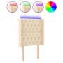 Cabecero con LED de tela color crema 83x16x118/128 cm de vidaXL, Cabeceros y pies de cama - Ref: Foro24-3124363, Precio: 98,1...