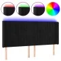 Black velvet headboard with LED 203x16x118/128 cm by vidaXL, Headboards and footboards - Ref: Foro24-3124354, Price: 127,72 €...