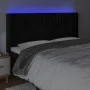 Black velvet headboard with LED 203x16x118/128 cm by vidaXL, Headboards and footboards - Ref: Foro24-3124354, Price: 127,72 €...
