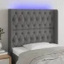 Dark gray fabric headboard with LED103x16x118/128 cm by vidaXL, Headboards and footboards - Ref: Foro24-3124375, Price: 86,58...