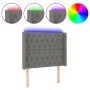 Dark gray fabric headboard with LED103x16x118/128 cm by vidaXL, Headboards and footboards - Ref: Foro24-3124375, Price: 86,58...