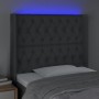 Cabecero con LED de tela gris oscuro103x16x118/128 cm de vidaXL, Cabeceros y pies de cama - Ref: Foro24-3124375, Precio: 86,3...
