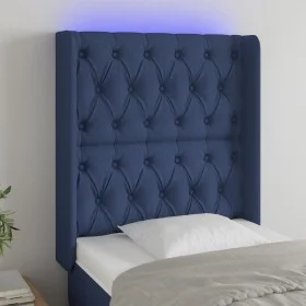 LED-Kopfteil aus blauem Stoff, 83 x 16 x 118/128 cm von vidaXL, Kopf- und Fußteile - Ref: Foro24-3124364, Preis: 90,39 €, Rab...