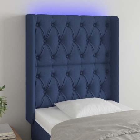 Cabecero con LED de tela azul 83x16x118/128 cm de vidaXL, Cabeceros y pies de cama - Ref: Foro24-3124364, Precio: 91,84 €, De...