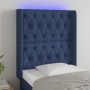 Cabecero con LED de tela azul 83x16x118/128 cm de vidaXL, Cabeceros y pies de cama - Ref: Foro24-3124364, Precio: 91,84 €, De...