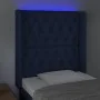 LED-Kopfteil aus blauem Stoff, 83 x 16 x 118/128 cm von vidaXL, Kopf- und Fußteile - Ref: Foro24-3124364, Preis: 90,39 €, Rab...