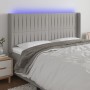 Cabecero con LED de tela gris claro 183x16x118/128 cm de vidaXL, Cabeceros y pies de cama - Ref: Foro24-3124300, Precio: 122,...