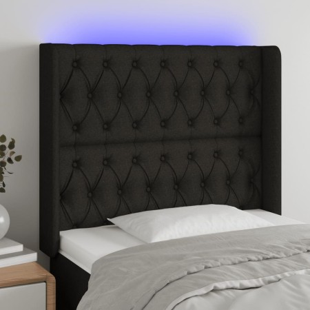 Cabecero con LED de tela negro 93x16x118/128 cm de vidaXL, Cabeceros y pies de cama - Ref: Foro24-3124368, Precio: 88,34 €, D...