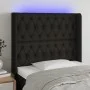 Black fabric headboard with LED 93x16x118/128 cm by vidaXL, Headboards and footboards - Ref: Foro24-3124368, Price: 90,42 €, ...
