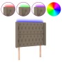 Cabecero con LED de tela gris taupe 93x16x118/128 cm de vidaXL, Cabeceros y pies de cama - Ref: Foro24-3124370, Precio: 104,3...