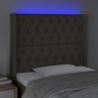 Cabecero con LED de tela gris taupe 93x16x118/128 cm de vidaXL, Cabeceros y pies de cama - Ref: Foro24-3124370, Precio: 104,3...