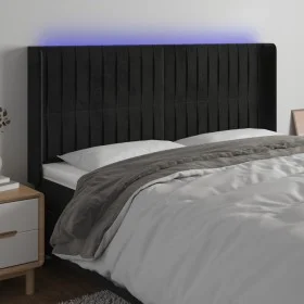 Kopfteil aus schwarzem Samt mit LED 183x16x118/128 cm von vidaXL, Kopf- und Fußteile - Ref: Foro24-3124348, Preis: 137,40 €, ...