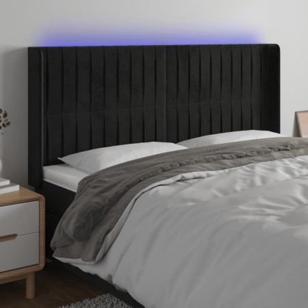 Cabecero con LED de terciopelo negro 183x16x118/128 cm de vidaXL, Cabeceros y pies de cama - Ref: Foro24-3124348, Precio: 142...