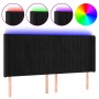 Cabecero con LED de terciopelo negro 183x16x118/128 cm de vidaXL, Cabeceros y pies de cama - Ref: Foro24-3124348, Precio: 142...