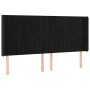 Cabecero con LED de terciopelo negro 183x16x118/128 cm de vidaXL, Cabeceros y pies de cama - Ref: Foro24-3124348, Precio: 142...