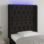 Cabecero con LED de tela negro 83x16x118/128 cm de vidaXL, Cabeceros y pies de cama - Ref: Foro24-3124360, Precio: 94,72 €, D...