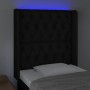 Cabecero con LED de tela negro 83x16x118/128 cm de vidaXL, Cabeceros y pies de cama - Ref: Foro24-3124360, Precio: 94,72 €, D...